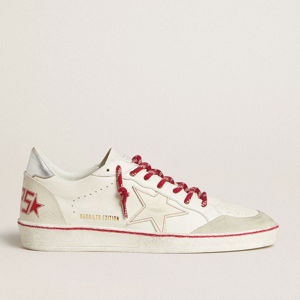 Golden Goose Men's Ball Star LTD CNY In White Leather With A Lived-in Effect