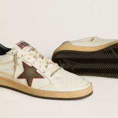 Golden Goose Men's Ball Star LTD With Mesh Star And Midnight Blue Leather Heel Tab