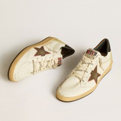 Golden Goose Men's Ball Star LTD With Mesh Star And Midnight Blue Leather Heel Tab