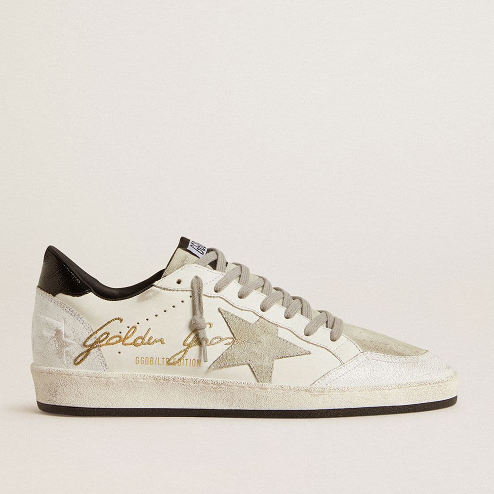 Golden Goose Men's Ball Star LTD With Suede Star And Textured Leather Heel Tab