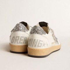 Golden Goose Men's Ball Star Wishes In Nappa Leather With Glitter Star And Heel Tab