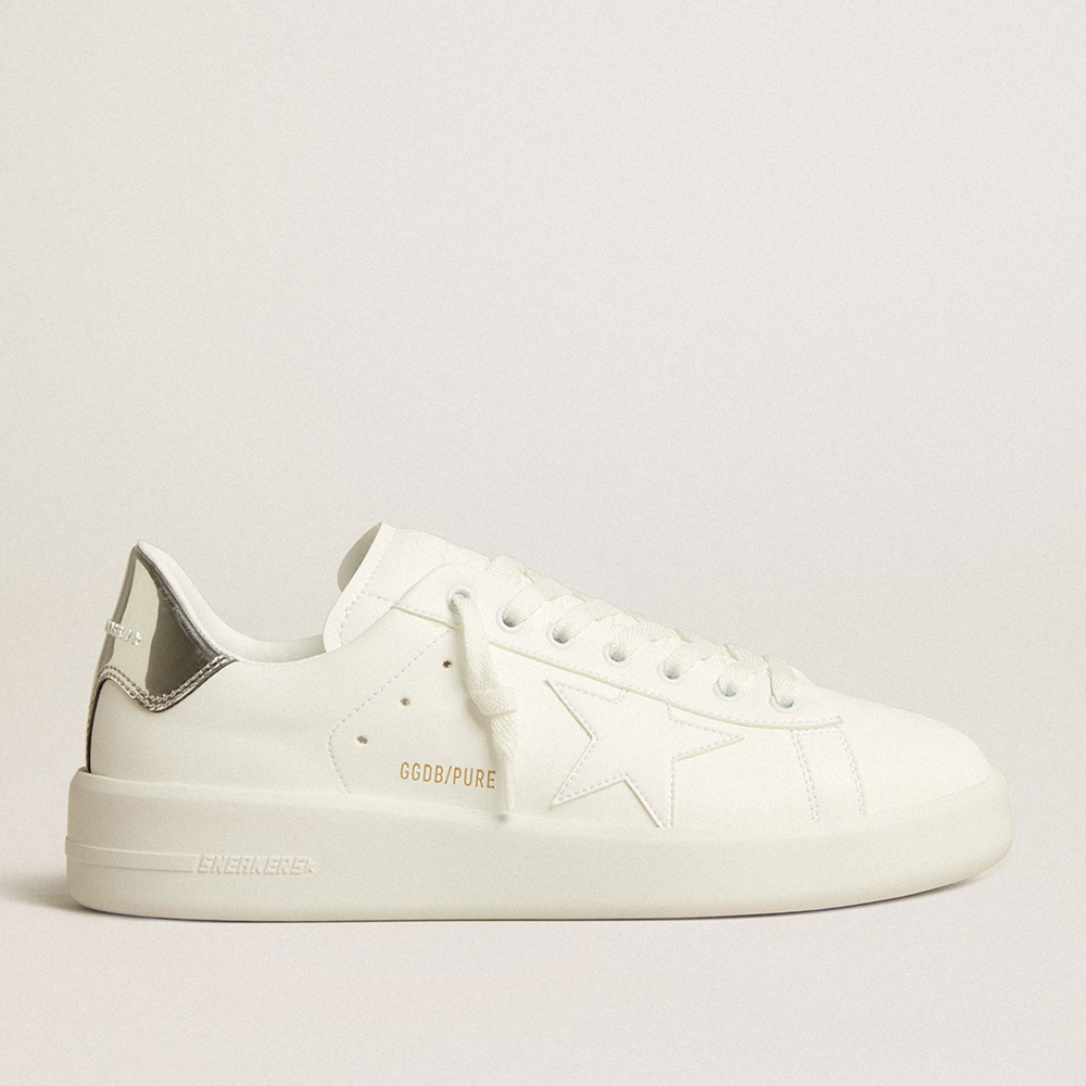 Golden Goose Men's Bio-based Purestar With White Star And Mirror-effect Heel Tab