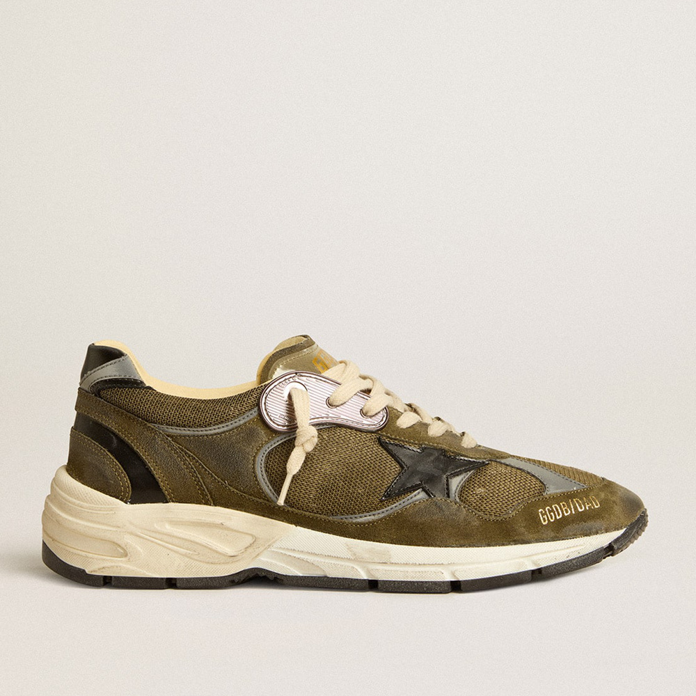 Golden Goose Men's Dad-Star In Suede And Mesh With Black Leather Star And Heel Tab