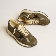 Golden Goose Men's Dad-Star In Suede And Mesh With Black Leather Star And Heel Tab