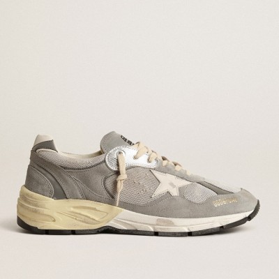 Golden Goose Men's Dad-Star In Suede And Mesh With White Leather Star And Heel Tab