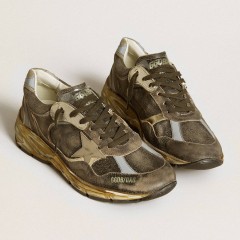 Golden Goose Men's Dad-Star In Suede And Nylon With Khaki Leather Star And Heel Tab