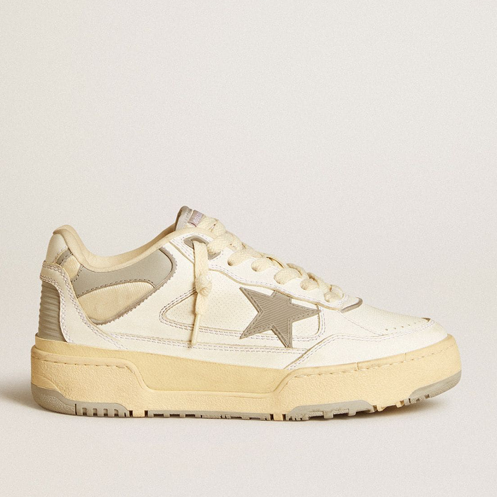 Golden Goose Men's Forty2 With Grey Star And White Leather Heel Tab