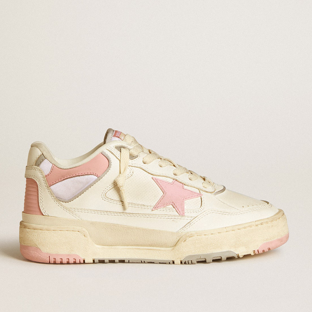 Golden Goose Men's Forty2 With Pink Star And White Leather Heel Tab