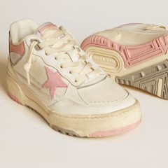 Golden Goose Men's Forty2 With Pink Star And White Leather Heel Tab