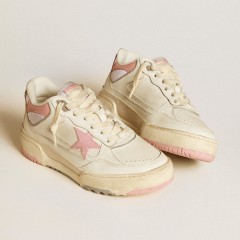 Golden Goose Men's Forty2 With Pink Star And White Leather Heel Tab