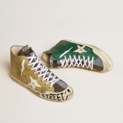 Golden Goose Men's Francy LAB In Golden Glitter With White Leather Star