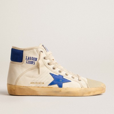 Golden Goose Men's Francy Penstar LAB In Nappa With Blue Star And Nylon Heel Tab