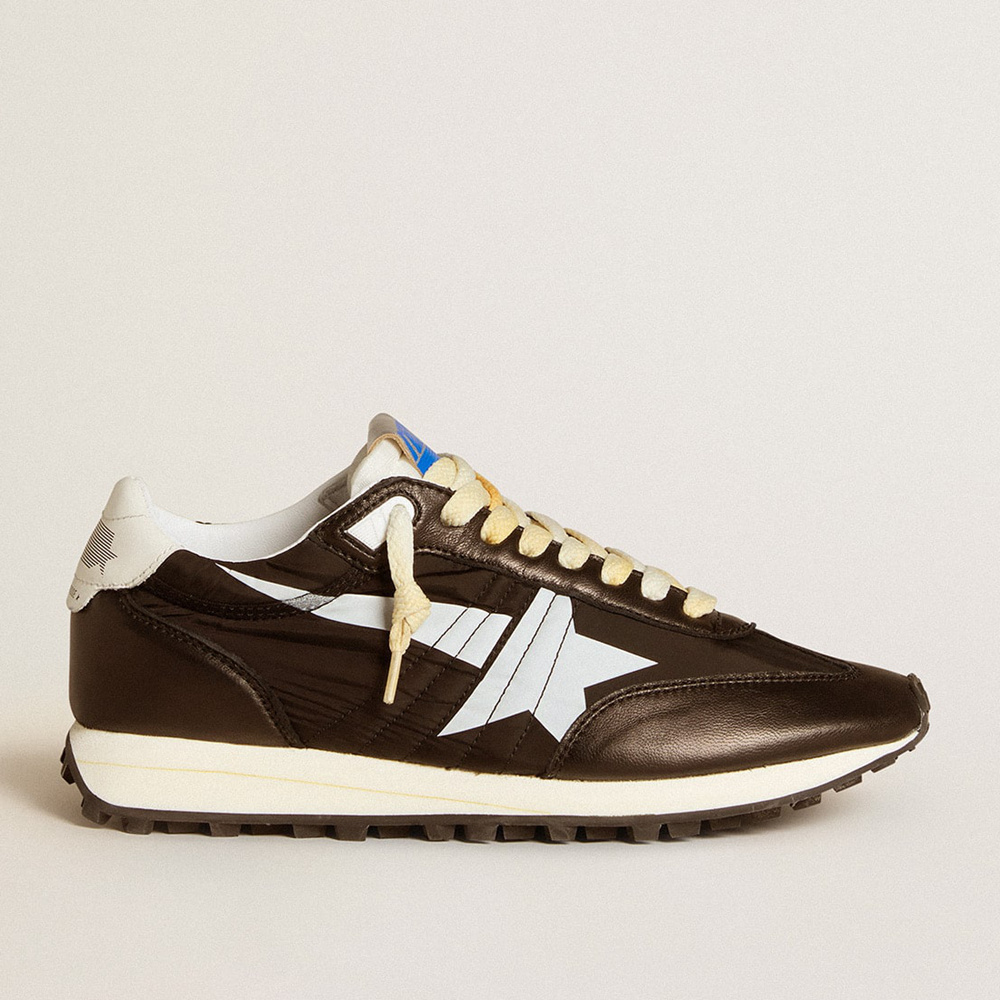 Golden Goose Men's Marathon With Black Nylon Upper And White Star