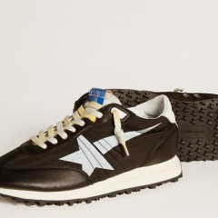 Golden Goose Men's Marathon With Black Nylon Upper And White Star