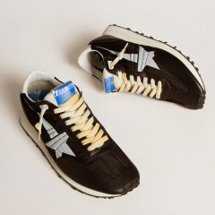 Golden Goose Men's Marathon With Black Nylon Upper And White Star