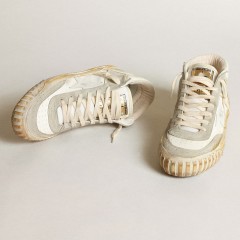 Golden Goose Men's Mid Star With Ice-gray Suede Inserts And White Star