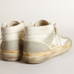 Golden Goose Men's Mid Star With Ice-gray Suede Inserts And White Star