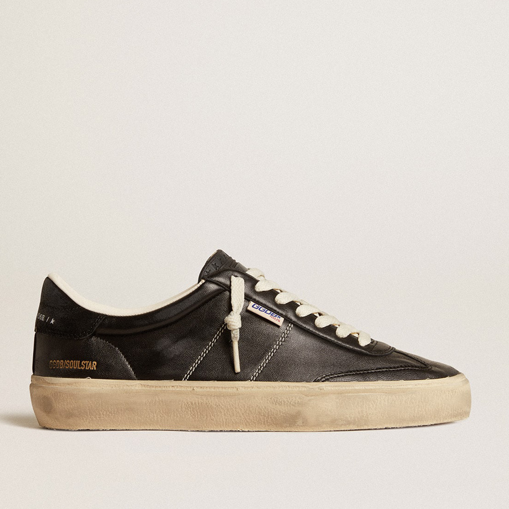 Golden Goose Men's Soul Star In Black Bio-based Nappa