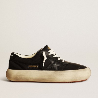 Golden Goose Men's Space-Star In Nylon With Black Leather Star And Heel Tab