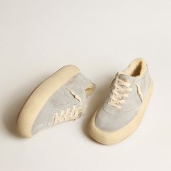 Golden Goose Men's Space-Star Shoes In Ice-gray Suede With Shearling Lining