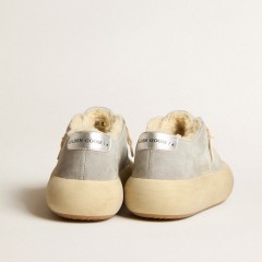 Golden Goose Men's Space-Star Shoes In Ice-gray Suede With Shearling Lining