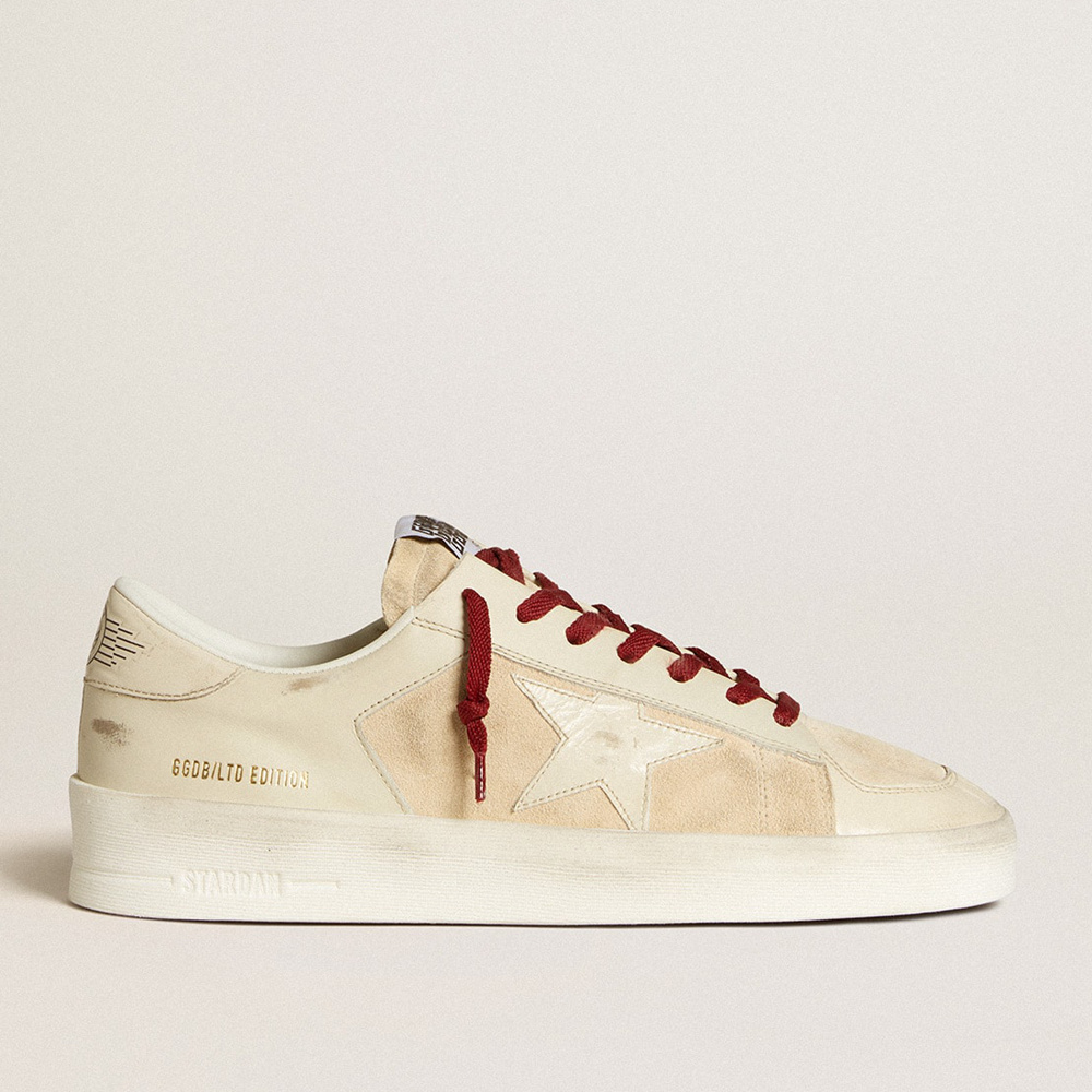 Golden Goose Men's Stardan LTD In Suede With Patent White Leather Star And Heel Tab