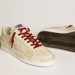 Golden Goose Men's Stardan LTD In Suede With Patent White Leather Star And Heel Tab