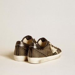 Golden Goose Men's Super-Star In Studded Black Nappa With White Leather Star