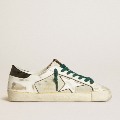 Golden Goose Men's Super-Star LAB In White Leather With White Star And Black Heel Tab