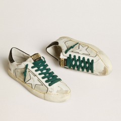 Golden Goose Men's Super-Star LAB In White Leather With White Star And Black Heel Tab