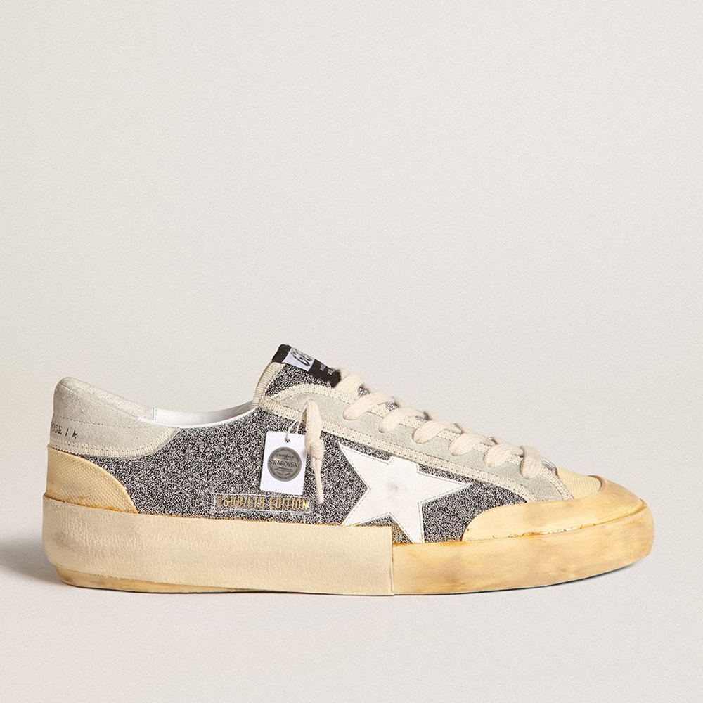 Golden Goose Men's Super-Star LAB With White Star And Swarovski Glitter Upper