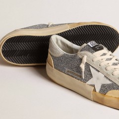 Golden Goose Men's Super-Star LAB With White Star And Swarovski Glitter Upper