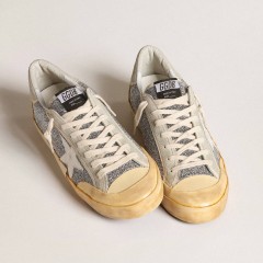 Golden Goose Men's Super-Star LAB With White Star And Swarovski Glitter Upper