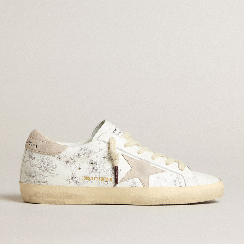 Golden Goose Men's Super-Star LTD CNY In White Leather With Lettering On The Upper