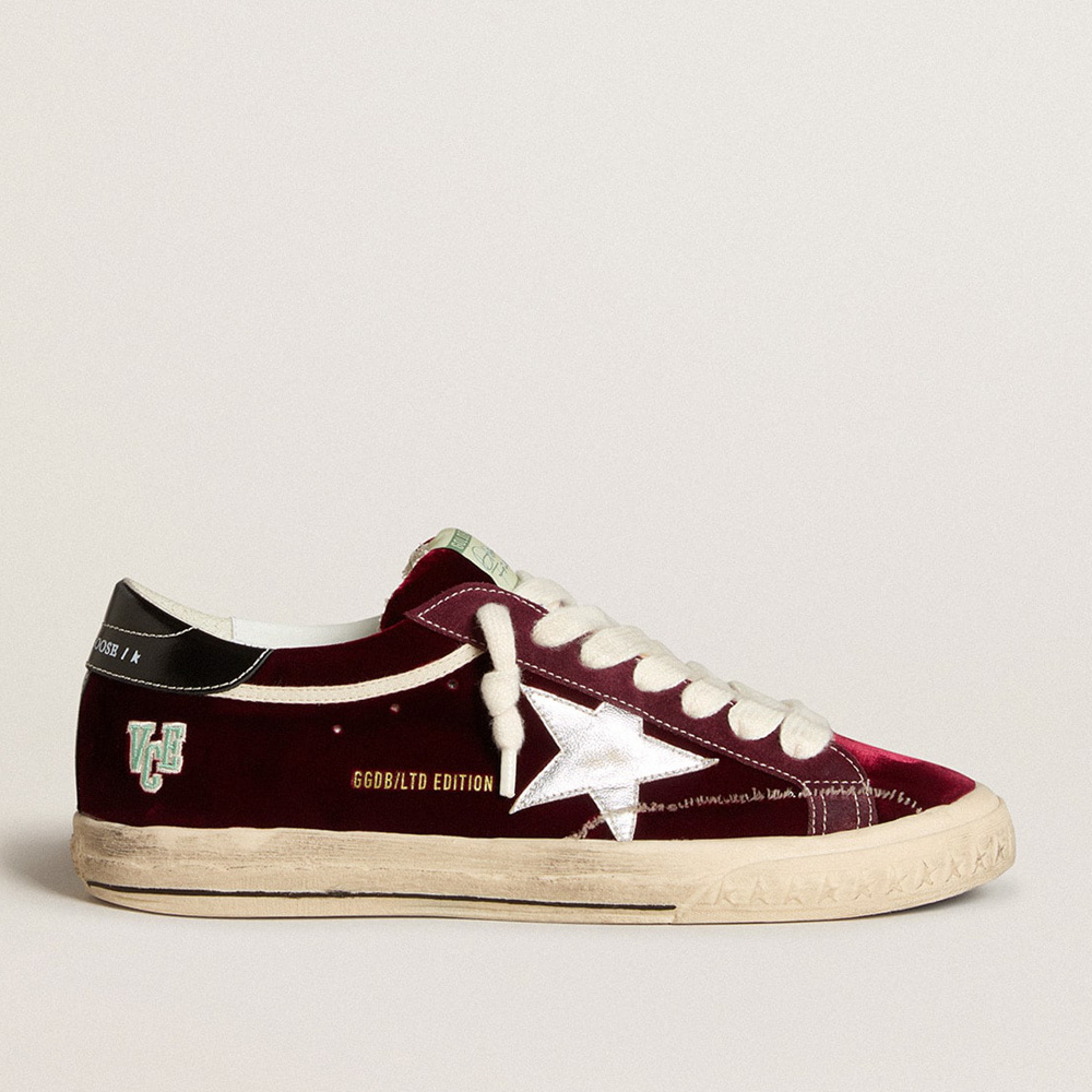 Golden Goose Men's Super-Star LTD In Velvet With Metallic Leather Star And Heel Tab