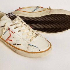 Golden Goose Men's Super-Star LTD With Perforated Star And Metallic Leather Heel Tab