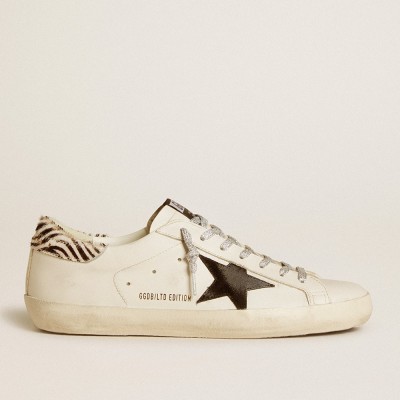 Golden Goose Men's Super-Star LTD With Suede Star And Pony Skin Heel Tab