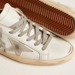 Golden Goose Men's Super-Star Sneakers With Suede Star And Brown Heel Tab