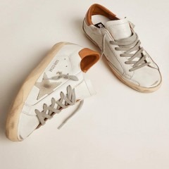 Golden Goose Men's Super-Star Sneakers With Suede Star And Brown Heel Tab