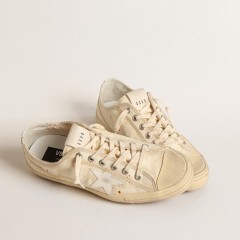 Golden Goose Men's V-Star LAB In Canvas With Leather Star And Rust-colored Marks