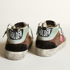 Golden Goose Mid Star In Leopard-print Pony Skin With Fuchsia Leather Star