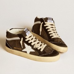 Golden Goose Mid Star LTD In Black Denim With Suede Inserts With Swarovski Crystals