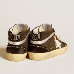 Golden Goose Mid Star LTD In Black Denim With Suede Inserts With Swarovski Crystals