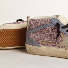 Golden Goose Mid Star LTD In Lilac Glitter With Light Blue Suede Inserts