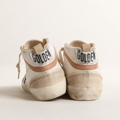 Golden Goose Mid Star LTD In Nappa With Glitter Star And Nude Leather Flash