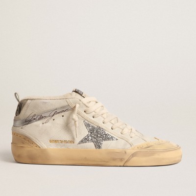 Golden Goose Mid Star LTD With Glitter Star And Metallic Leather Flash