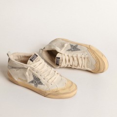 Golden Goose Mid Star LTD With Glitter Star And Metallic Leather Flash