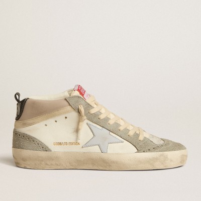 Golden Goose Mid Star LTD With Light Gray Leather Star And Gray Suede Inserts