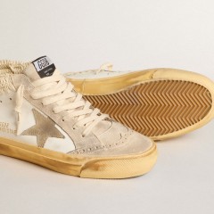 Golden Goose Mid Star LTD With Pearl Suede Star And Beige Crochet Heel Tab