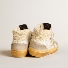 Golden Goose Mid Star LTD With Pearl Suede Star And Beige Crochet Heel Tab